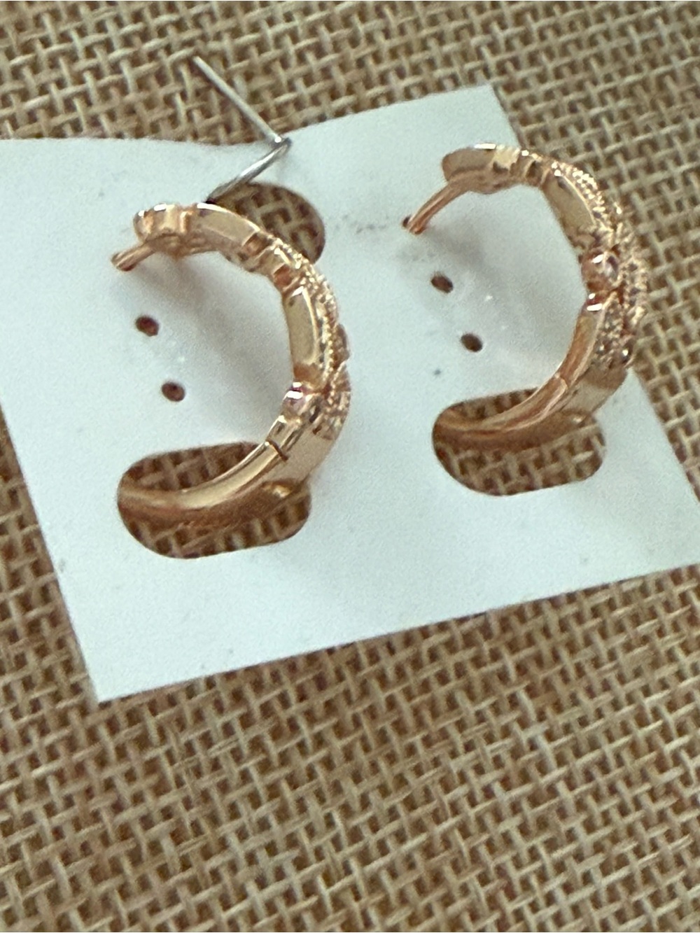 Gold-Tone Textured Hoop Earrings - Women Jewelry